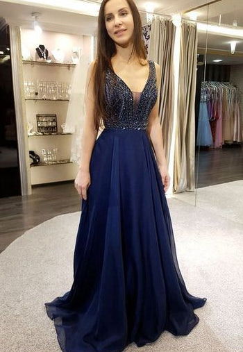 Navy Prom Dress, Evening Dress ,Winter ...