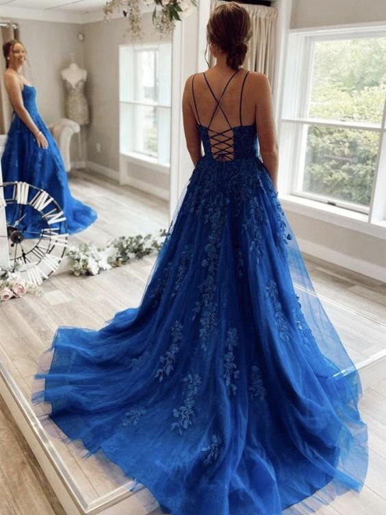 Royal Blue Prom Dresses Long ,Hocoming Dresses, Party Dresses PC1106