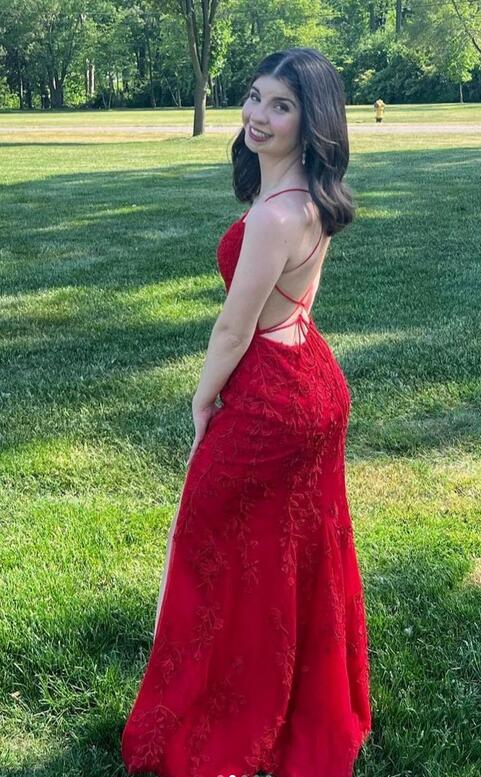 2023 Red Prom Dresses Long ,Hocoming Dresses, Party Dresses PC1102