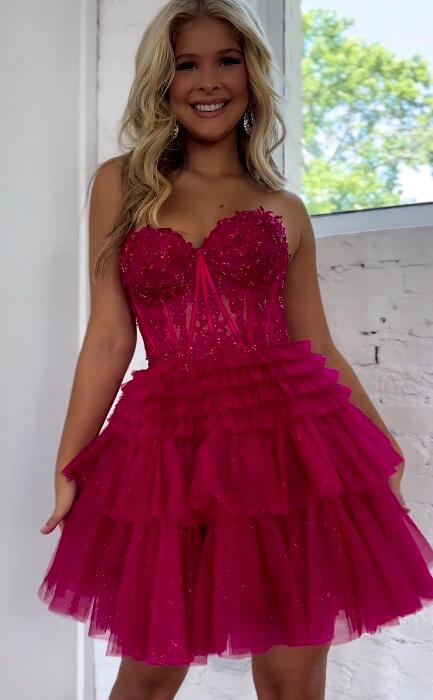 2023 Sweetheart Tulle/Lace Homecoming Dresses PC1131