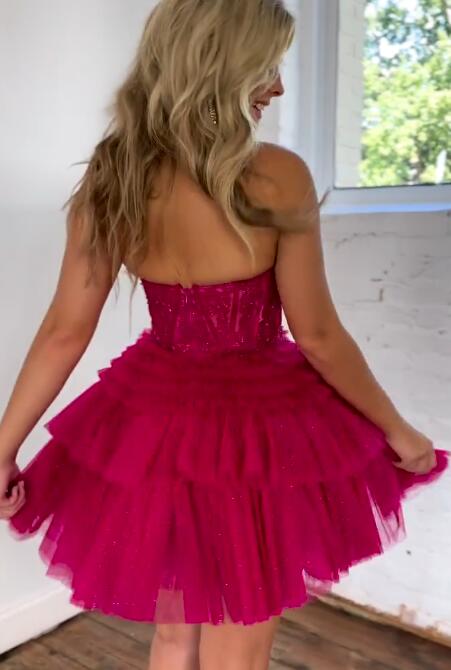 2023 Sweetheart Tulle/Lace Homecoming Dresses PC1131