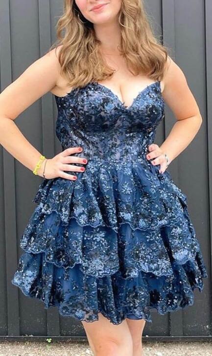 2023 A-line Lace Homecoming Dresses PC1126