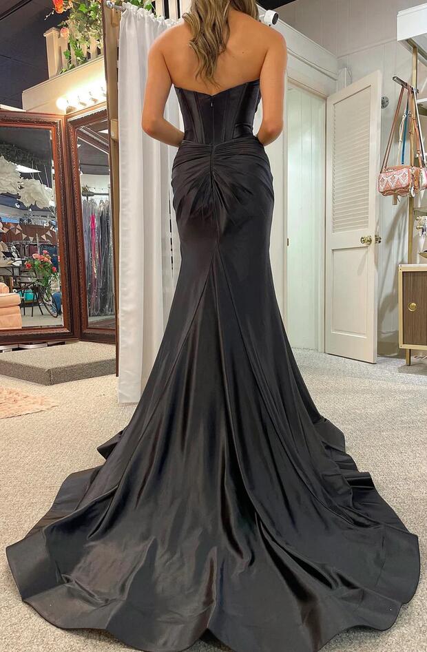 Unique Strapless Long Prom Dress with Slit  PC1202