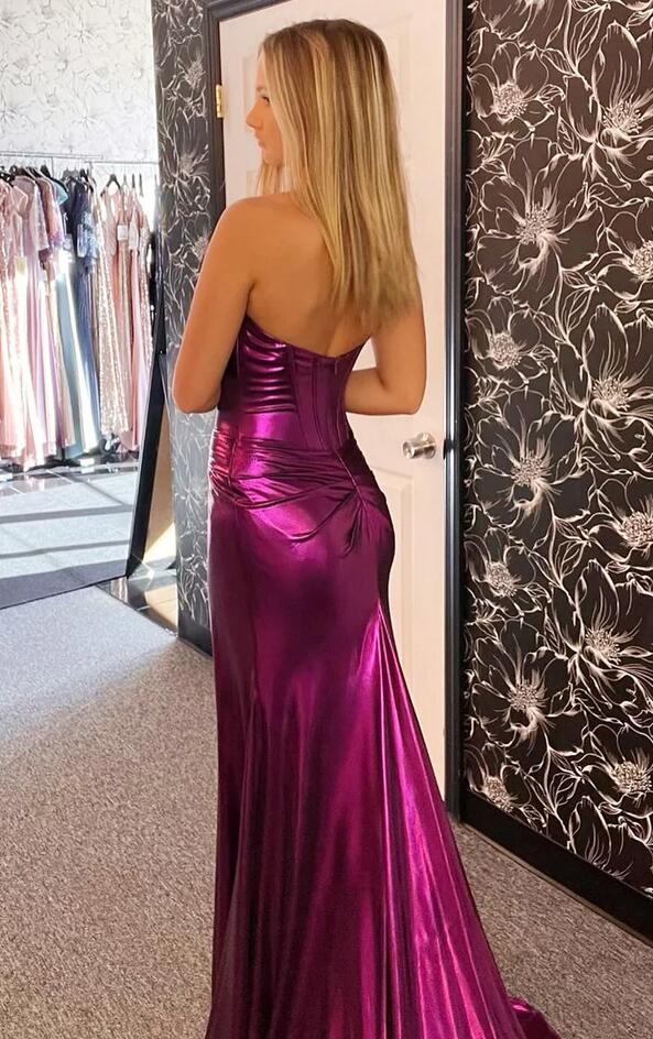 Strapless Mermaid Long Prom Dress with Slit PC1203