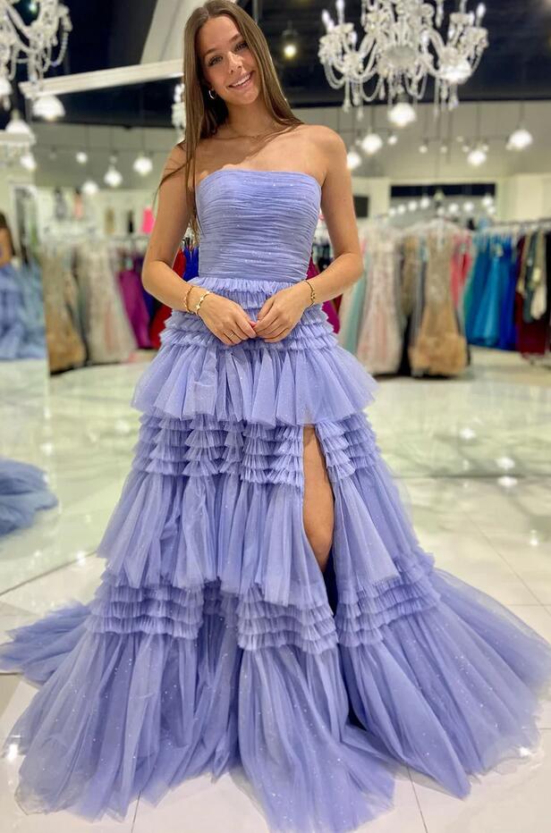 Strapless Ball Gown Prom Dress with Ruffle Skirt PC1209