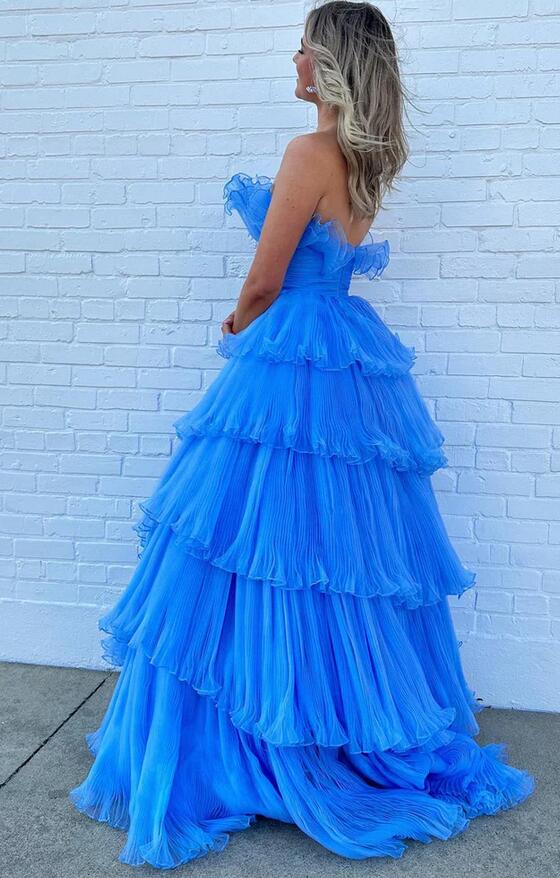 Strapless Ball Gown Prom Dress with Ruffle Skirt PC1210