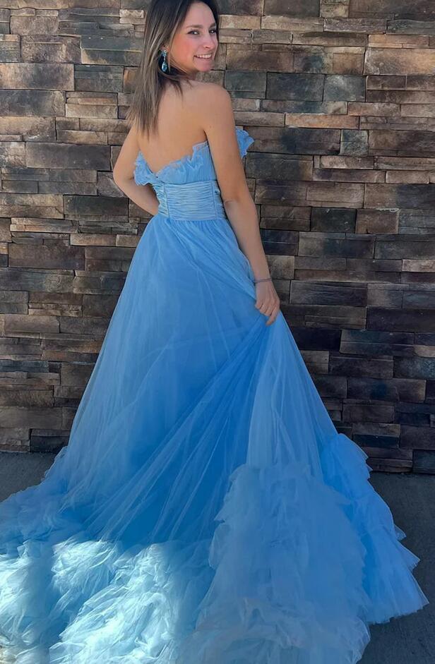 Strapless Ball Gown Prom Dress with Ruffle Skirt PC1211
