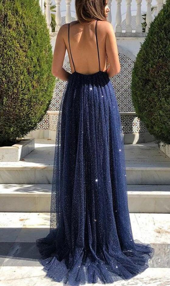Straps Sparkly Long Prom Dress PC1241