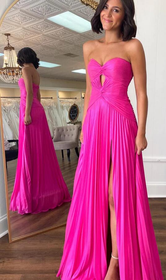 Strapless Long Prom Dress with Slit PC1269