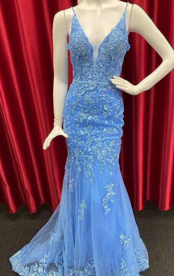 Strapless Tulle/Lace Mermaid Long Prom Dress  PC1284