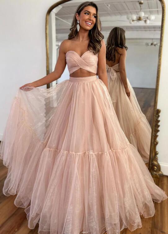 Two Pieces Organza Long Prom Dress PC1350