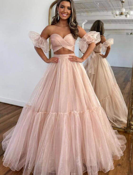 Two Pieces Organza Long Prom Dress PC1350