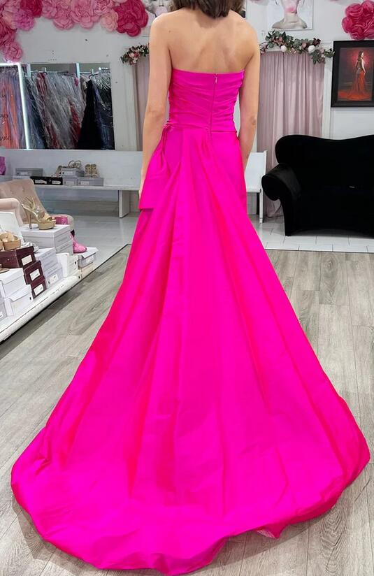 Strapless Ruched Maxi Long Prom Dress