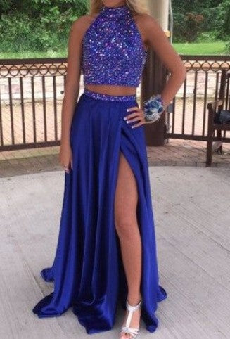 Royal Blue Prom Dress Two Pieces, Evening Dress ,Winter Formal Dress, Pageant Dance Dresses, Graduation School Party Gown, PC0276 - Promcoming