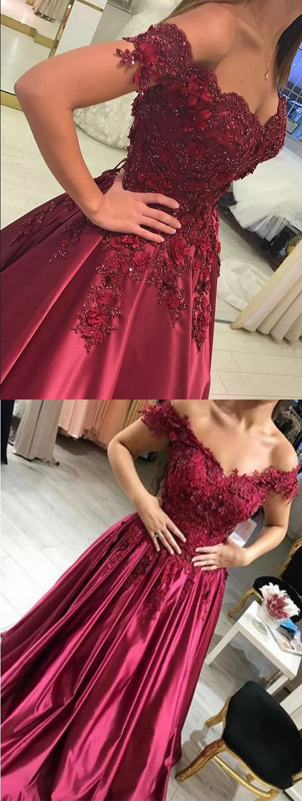 Affordable Prom Dress Off The Shoulder Straps, Evening Dress, Pageant Dance Dresses, Graduation School Party Gown, PC0012 - Promcoming