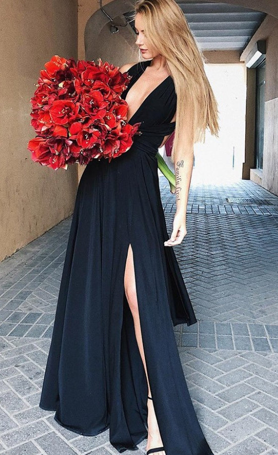 Sexy Prom Dress Slit Skirt, Evening Dress ,Winter Formal Dress, Pageant Dance Dresses, Graduation School Party Gown, PC0089 - Promcoming