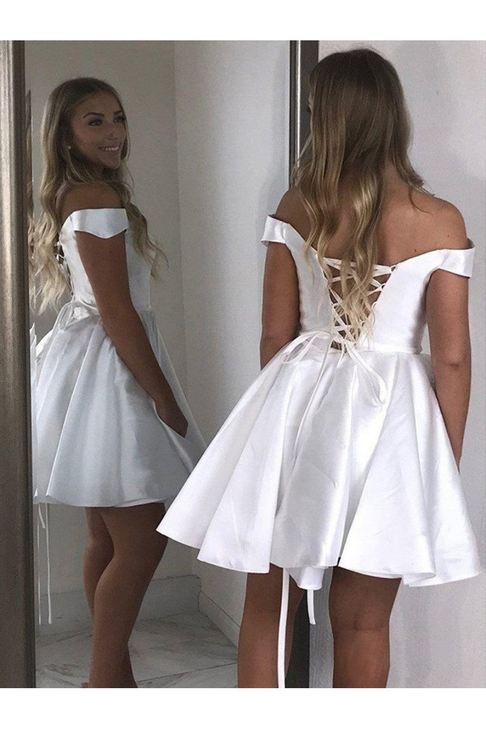 White Homecoming Dress, Short Prom Dresses, Evening Dress ,Winter Formal Dress, Pageant Dance Dresses, Back To School Party Gown, PC0601 - Promcoming