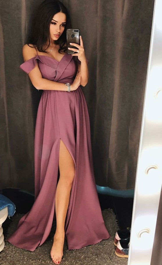 Sexy Prom Dress Slit Skirt, Evening Dress ,Winter Formal Dress, Pageant Dance Dresses, Graduation School Party Gown, PC0103 - Promcoming