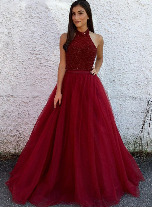 Prom Dress Halter Neckline, Evening Dress ,Winter Formal Dress, Pageant Dance Dresses, Graduation School Party Gown, PC0109 - Promcoming