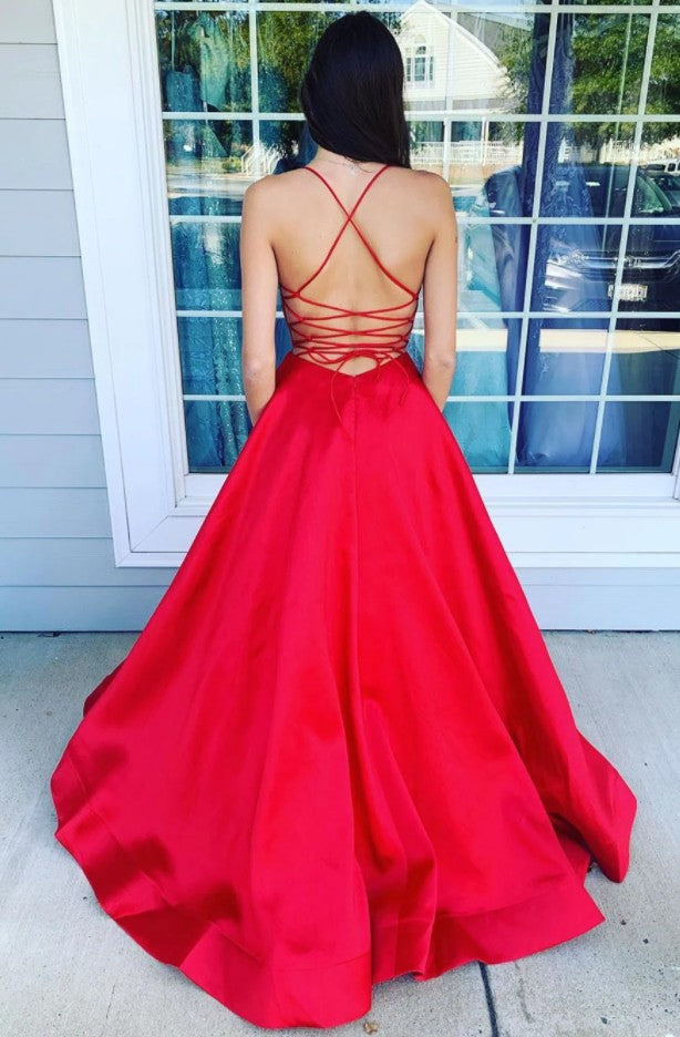 Backless Prom Dress with Pockets, Evening Dress ,Winter Formal Dress, Pageant Dance Dresses, Graduation School Party Gown, PC0240 - Promcoming