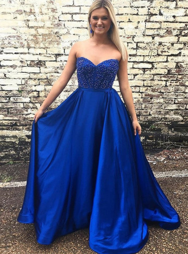 Royal Blue Prom Dress, Evening Dress ,Winter Formal Dress, Pageant Dan ...