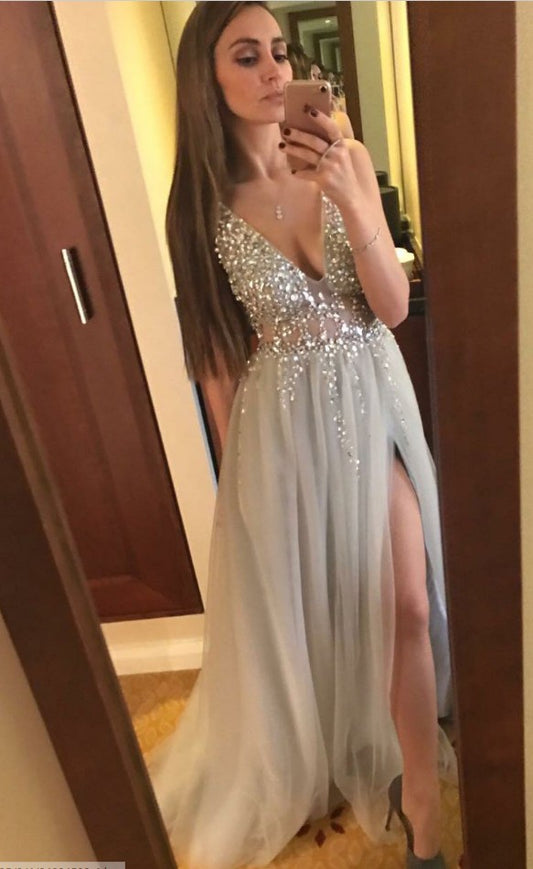 Sexy Prom Dress with Slit, Evening Dress ,Winter Formal Dress, Pageant Dance Dresses, Graduation School Party Gown, PC0129 - Promcoming