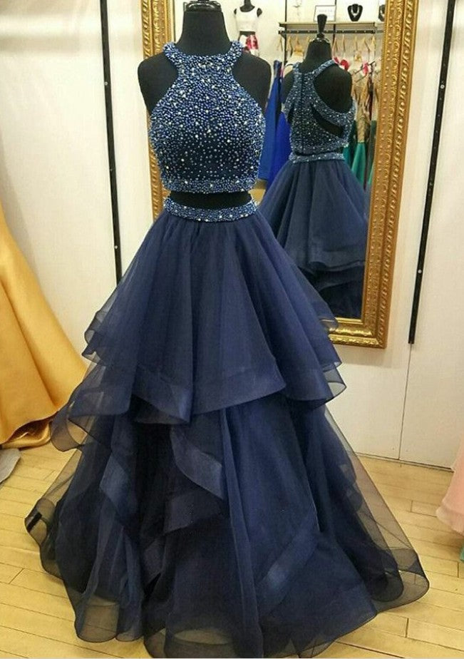 Two Pieces Prom Dress, Evening Dress ,Winter Formal Dress, Pageant Dance Dresses, Graduation School Party Gown, PC0090 - Promcoming