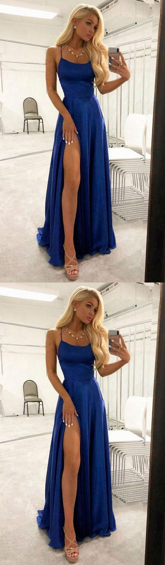 Royal Blue Sexy Prom Dress with Slit, Evening Dress ,Winter Formal Dress, Pageant Dance Dresses, Graduation School Party Gown, PC0163 - Promcoming