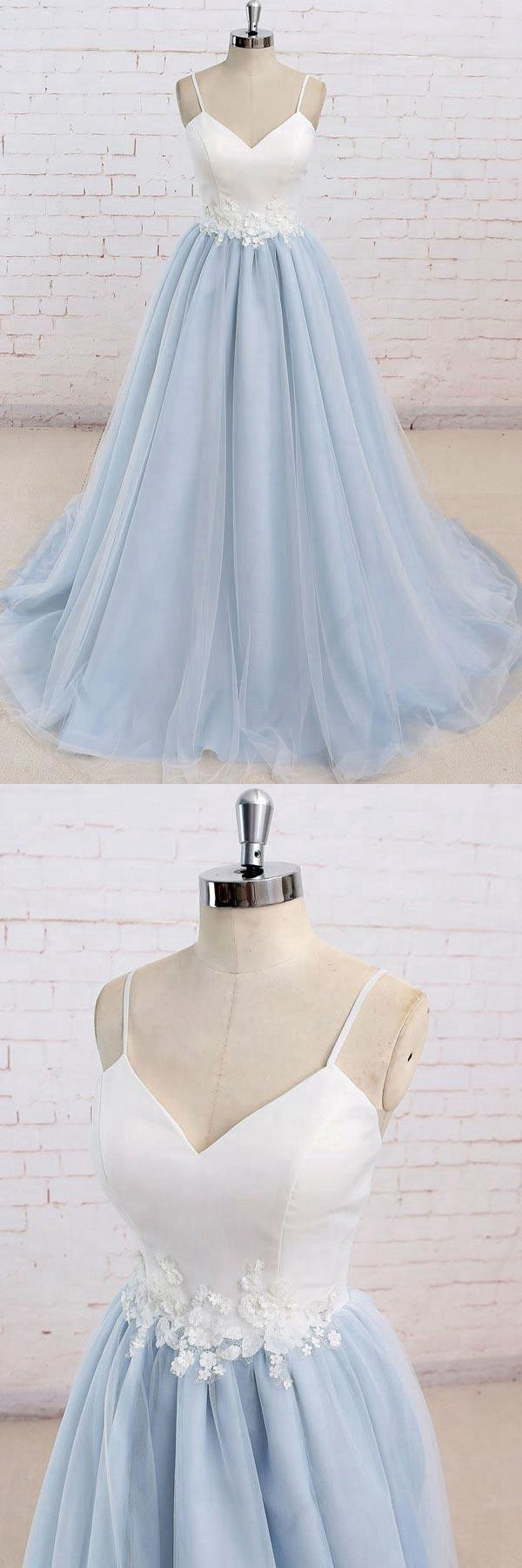 Light Blue Prom Dress, Evening Dress ,Winter Formal Dress, Pageant Dance Dresses, Graduation School Party Gown, PC0157 - Promcoming