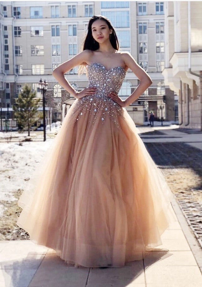 Prom Dress Beaded Bodice, Prom Dresses, Evening Dress, Dance Dress, Graduation School Party Gown, PC0334 - Promcoming