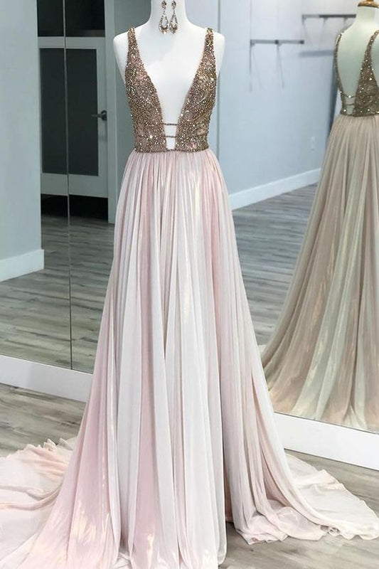 Sexy Prom Dress Deep V Neckline, Evening Dress, Winter Formal Dress, Pageant Dance Dresses, Graduation School Party Gown, PC0041 - Promcoming