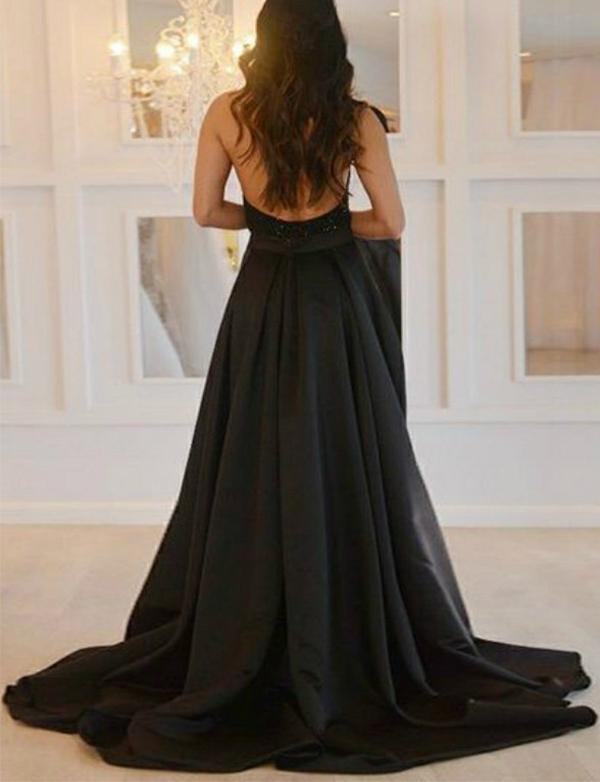 Black Prom Dress with Slit, Evening Dress ,Winter Formal Dress, Pageant Dance Dresses, Graduation School Party Gown, PC0302 - Promcoming
