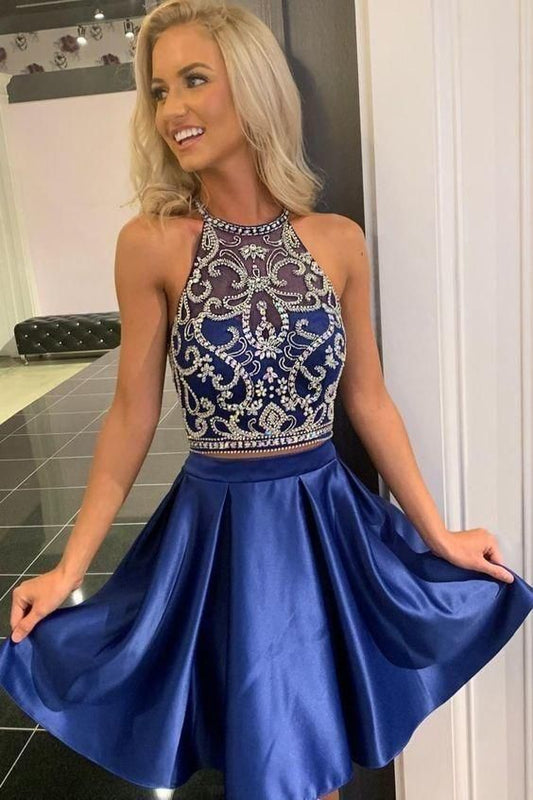 Royal Blue Homecoming Dress, Short Prom Dress ,Formal Dress, Pageant Dance Dresses, Back To School Party Gown, PC0835