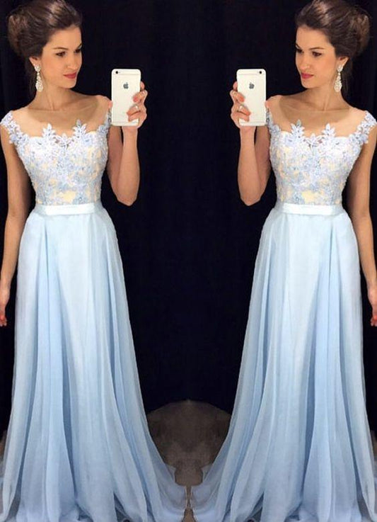 Light Blue Prom Dress, Evening Dress ,Winter Formal Dress, Pageant Dance Dresses, Graduation School Party Gown, PC0093 - Promcoming