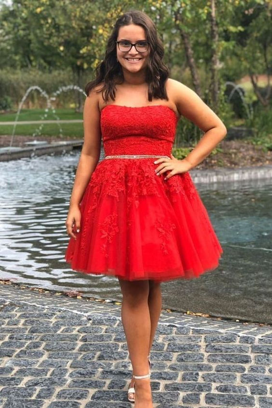 Red Homecoming Dress, Short Prom Dress, Cocktail Dress, Dance Dresses, Back To School Party Gown, PC0873