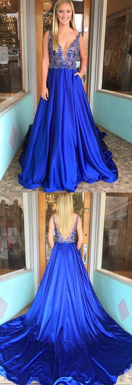 Royal Blue Prom Dress, Evening Dress, Pageant Dance Dresses, Graduation School Party Gown, PC0007 - Promcoming