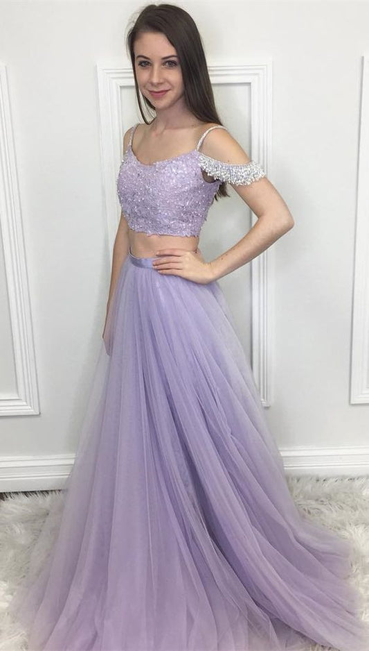 Two Pieces Prom Dress, Evening Dress, Pageant Dance Dresses, Graduation School Party Gown, PC0009 - Promcoming