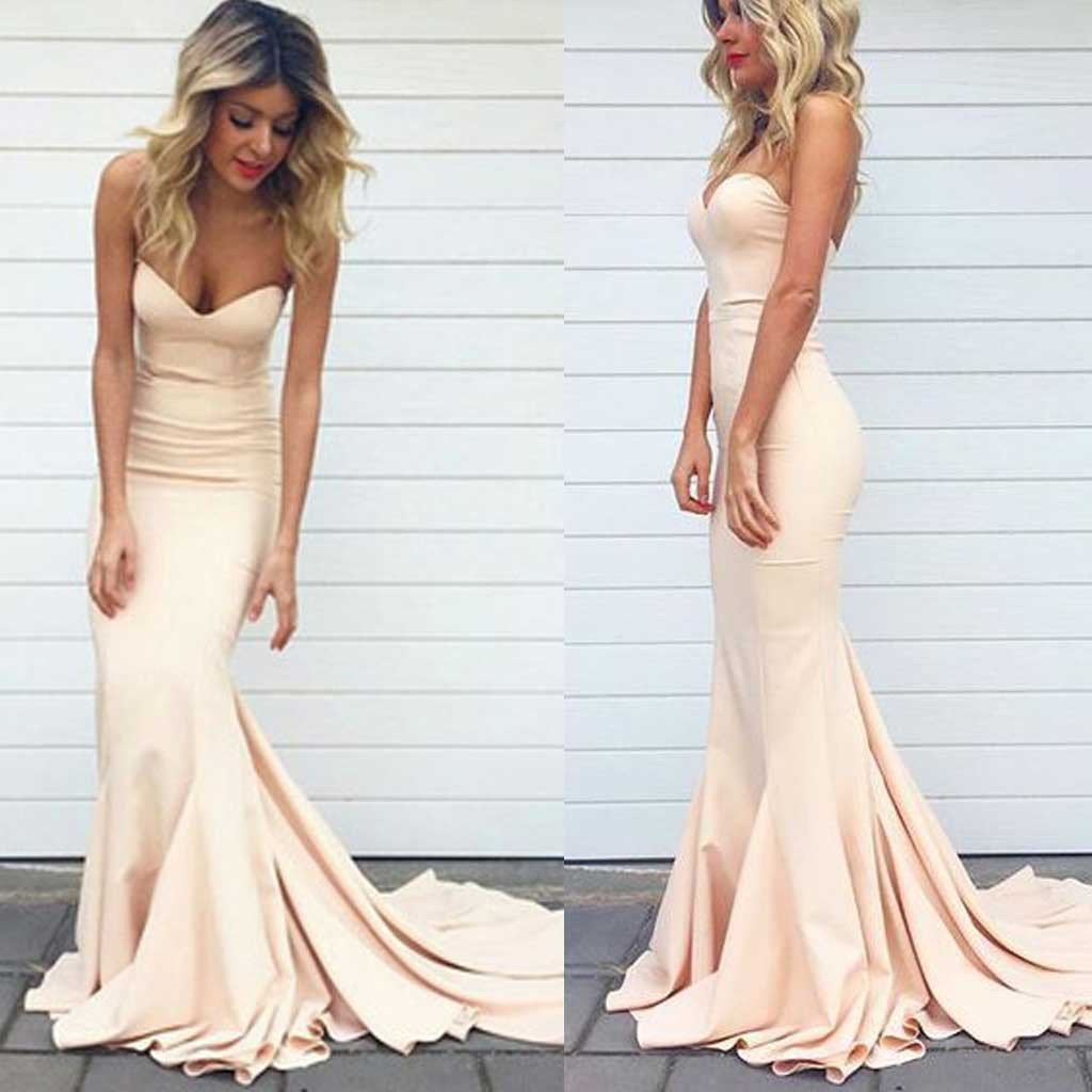 Champagne Mermaid Prom Dress, Evening Dress ,Winter Formal Dress, Pageant Dance Dresses, Graduation School Party Gown, PC0147 - Promcoming
