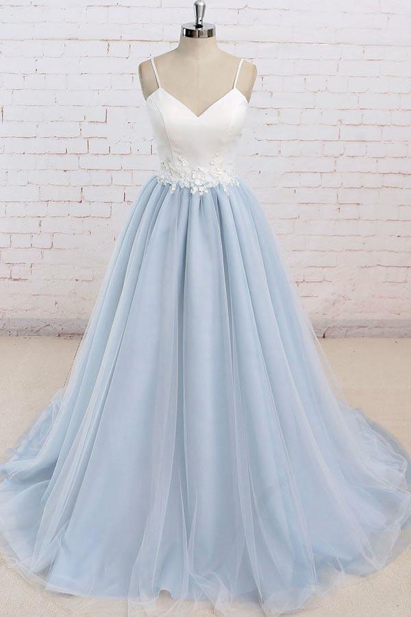 Light Blue Prom Dress, Evening Dress ,Winter Formal Dress, Pageant Dance Dresses, Graduation School Party Gown, PC0157 - Promcoming