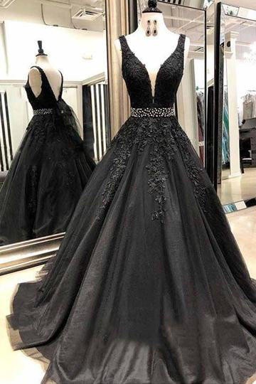 Black Prom Dress, Evening Dress ,Winter Formal Dress, Pageant Dance Dresses, Graduation School Party Gown, PC0226 - Promcoming