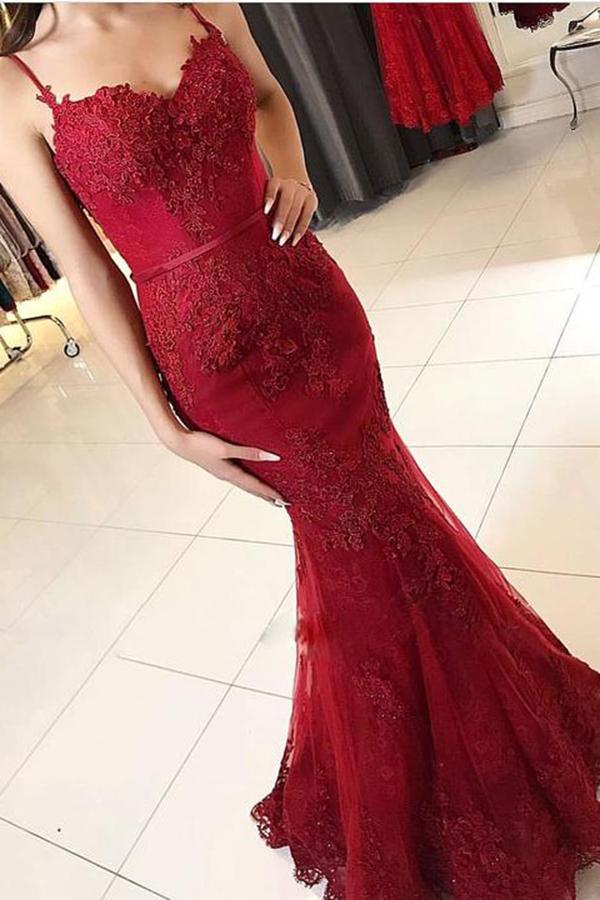 Mermaid Lace Prom Dress, Evening Dress ,Winter Formal Dress, Pageant Dance Dresses, Graduation School Party Gown, PC0158 - Promcoming