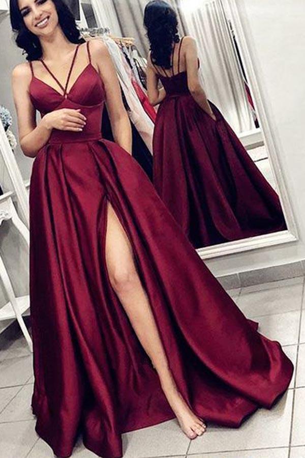Prom Dress with Slit, Evening Dress ,Winter Formal Dress, Pageant Dance Dresses, Graduation School Party Gown, PC0264 - Promcoming