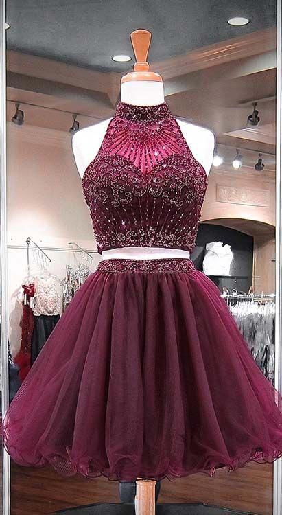 Two Pieces Short Prom Dress, Homecoming Dress, Pageant Dance Dresses, Graduation School Party Gown, PC0019 - Promcoming
