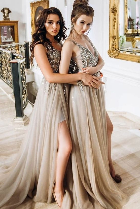 Sexy Prom Dress with Slit, Evening Dress ,Winter Formal Dress, Pageant Dance Dresses, Graduation School Party Gown, PC0160 - Promcoming