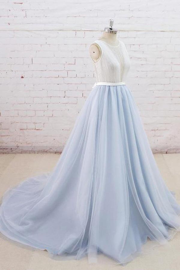 Light Blue Prom Dress, Prom Dresses, Evening Dress, Dance Dress, Graduation School Party Gown, PC0387 - Promcoming
