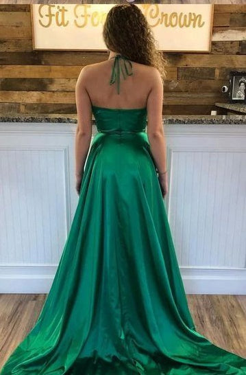 Sexy Green Prom Dress with Slit, Formal Dress, Evening Dress, Pageant Dance Dresses, School Party Gown, PC0748