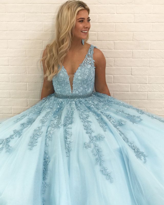 Lace Prom Dress Deep V Back Winter Formal Dress Pageant Dance Dresses Back To School Party Gown, PC1022
