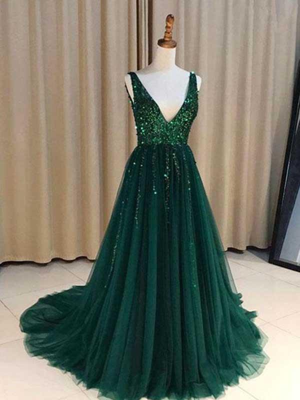 Green Prom Dress, Evening Dress, Winter Formal Dress,Pageant Dance Dresses, Graduation School Party Gown, PC0030 - Promcoming
