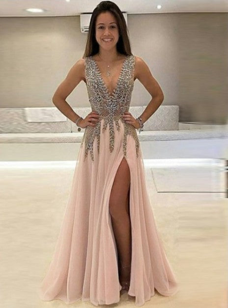 Sexy Prom Dress with Slit, Evening Dress, Winter Formal Dress, Pageant Dance Dresses, Graduation School Party Gown, PC0042 - Promcoming