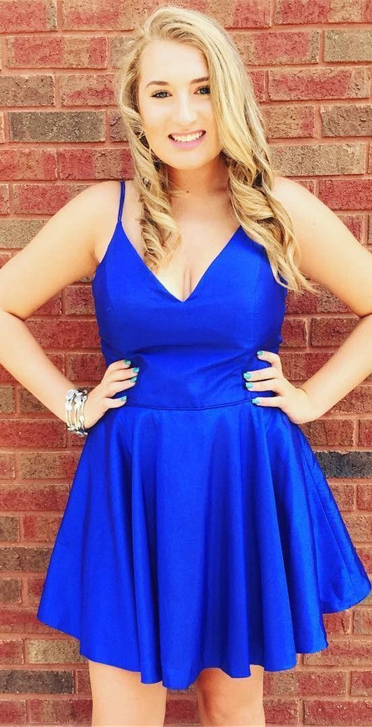 Simple Royal Blue Homecoming Dresses, Short Prom Dress ,Winter Formal Dress, Pageant Dance Dresses, Back To School Party Gown, PC0638